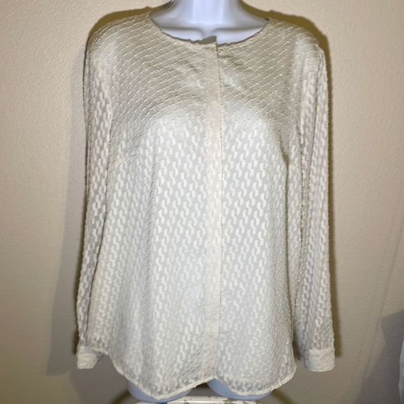 Talbots blouse 14. Beautiful versatile cream color. - Picture 1 of 5